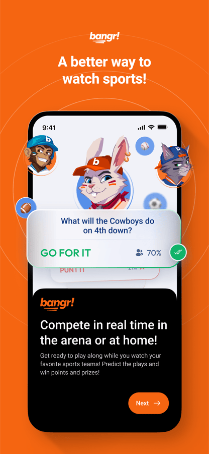 Bangr: compete in real time in the arena or at home